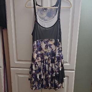 Floral Layered Dress with Ruffle Hem